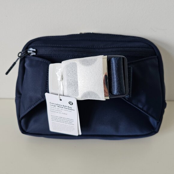 NWT LULULEMON TRNV/SLVR Blue Silver Everywhere Belt Bag Metal Hardware Large 2L - Picture 5 of 15